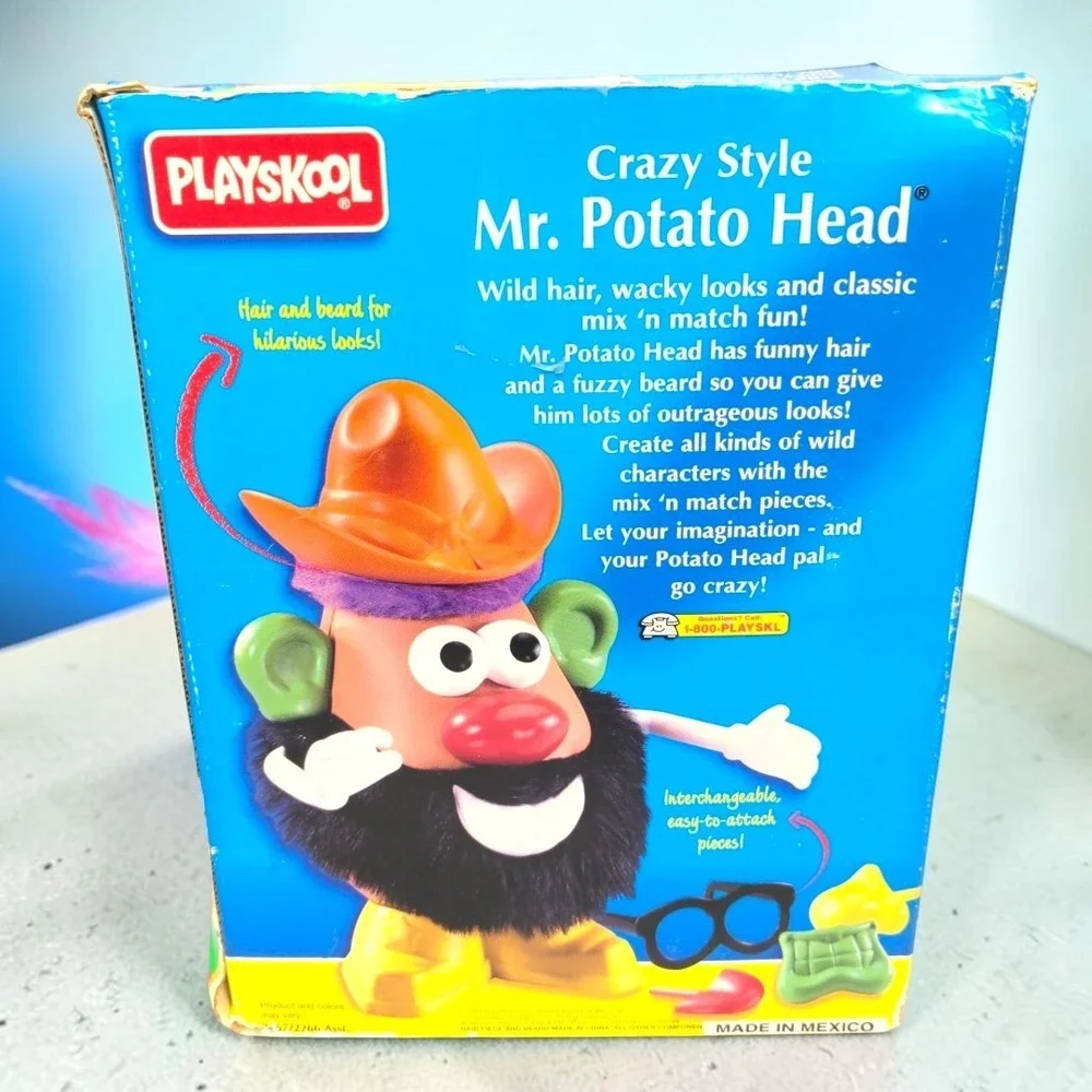 VTG 90's Playskool Crazy Style Mr Potato Head Box Set Purple Hair Guitar 1994